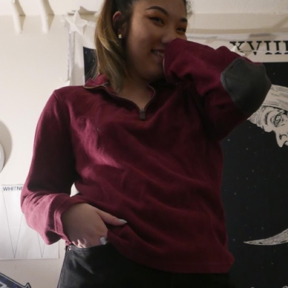 Pullover sweatshirt with elbow patches